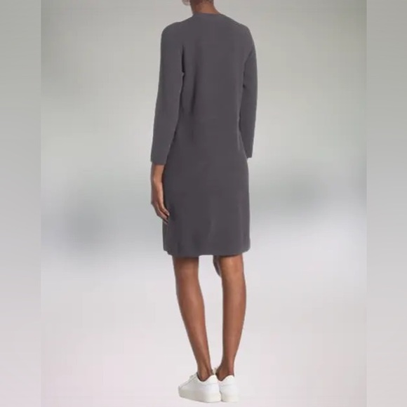 NWT Club Monaco 3/4 Ribbed Grey Dress Size XS - Picture 2 of 6